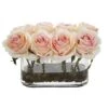 5.5'' Pink Roses In Glass Vase