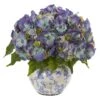 14'' Blue Hydrangea Arrangement In Floral Vase -Michaels Shop D262098S 1