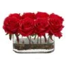5.5" Red Blooming Roses Arrangement In Glass Vase -Michaels Shop D262103S 1