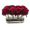 5.5" Burgundy Blooming Roses Arrangement In Glass Vase -Michaels Shop D262105S 1