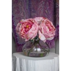 8" Pink Fancy Rose In Glass Vase -Michaels Shop D262108S 3