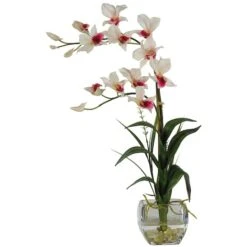 22" Pink Orchid Flower Arrangement In Glass Vase -Michaels Shop D262112S 1 1