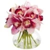 8" Pink Cymbidium Orchid Arrangement In Glass Vase -Michaels Shop D262115S 1