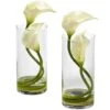 10.5" White Double Calla Lily With Cylinder Vase, 2ct. -Michaels Shop D262118S 11