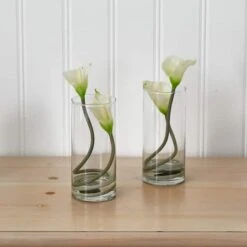 10.5" White Double Calla Lily With Cylinder Vase, 2ct. 10 10.5" White Double Calla Lily With Cylinder Vase, 2ct. -Michaels Shop D262118S 13