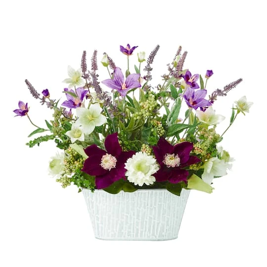 13" Mixed Flower Artificial Arrangement In Decorative Vase 3 13" Mixed Flower Artificial Arrangement In Decorative Vase