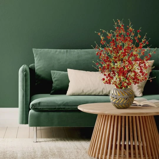 2.5ft. Cherry Blossom Arrangement In Gold Trimmed Stoneware Vase 6 2.5ft. Cherry Blossom Arrangement In Gold Trimmed Stoneware Vase - Image 4