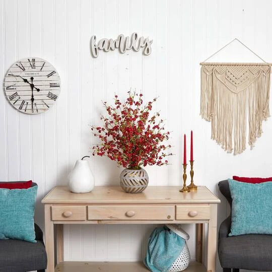 2.5ft. Cherry Blossom Arrangement In Gold Trimmed Stoneware Vase 8 2.5ft. Cherry Blossom Arrangement In Gold Trimmed Stoneware Vase - Image 6