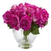 9" Purple Rose Arrangement In Glass Vase 2 9" Purple Rose Arrangement In Glass Vase -Michaels Shop D262133S 1
