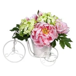 9.5" Peony & Hydrangea Arrangement In Tricycle Planter -Michaels Shop D262140S 11 1