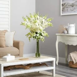 3ft. Delphinium Arrangement In Glass Vase -Michaels Shop D262143S 13