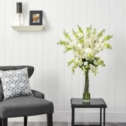 3ft. Delphinium Arrangement In Glass Vase -Michaels Shop D262143S 14