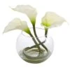 9" Calla Lily Arrangement In Rounded Glass Vase -Michaels Shop D262144S 1
