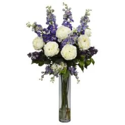 3ft. Rose, Delphinium & Lilac Arrangement In Glass Vase -Michaels Shop D262145S 11 1