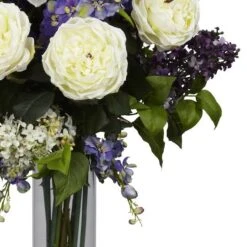 3ft. Rose, Delphinium & Lilac Arrangement In Glass Vase -Michaels Shop D262145S 13