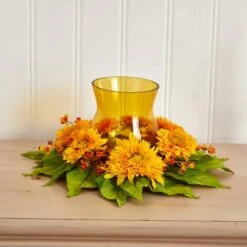 7.5" Golden Sunflower Candelabrum Arrangement -Michaels Shop D262164S 14