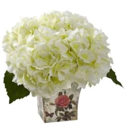 9'' White Hydrangea Arrangement In Floral Planter -Michaels Shop D262172S 11 1