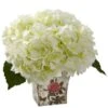 9'' White Hydrangea Arrangement In Floral Planter -Michaels Shop D262172S 11