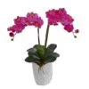 23'' Pink Double Moth Orchid In White Ceramic Vase -Michaels Shop D262173S 1