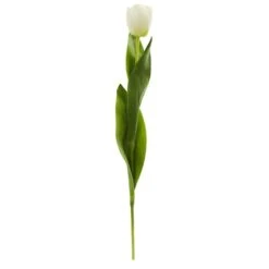 White Tulip Flower Stem, 8ct.