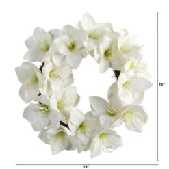 18'' White Amaryllis Wreath -Michaels Shop D262242S 2