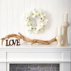 18'' White Amaryllis Wreath -Michaels Shop D262242S 3