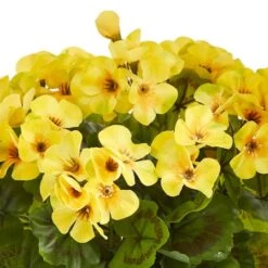 11" Yellow Geranium In Ceramic Planter -Michaels Shop D262300S 14