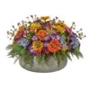 16" Mixed Floral Plant In Gray Garden Planter 2 16" Mixed Floral Plant In Gray Garden Planter -Michaels Shop D262332S 11