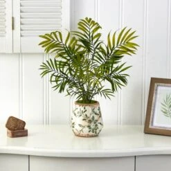 18" Mini Areca Palm Plant In Floral Vase -Michaels Shop D262357S 3