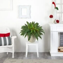 22" Boston Fern In Sandstone Planter 7 22" Boston Fern In Sandstone Planter -Michaels Shop D262470S 12