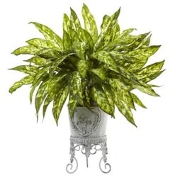 24" Aglaonema With White Metal Planter -Michaels Shop D262541S 11 1