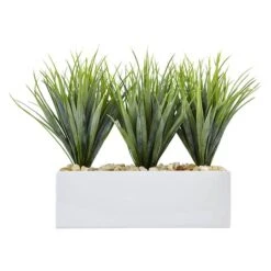 12" Vanilla Grass In White Rectangular Planter 10 12" Vanilla Grass In White Rectangular Planter -Michaels Shop D262568S 12