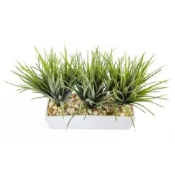 12" Vanilla Grass In White Rectangular Planter 11 12" Vanilla Grass In White Rectangular Planter -Michaels Shop D262568S 13