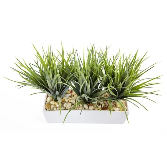 12" Vanilla Grass In White Rectangular Planter 6 12" Vanilla Grass In White Rectangular Planter - Image 4