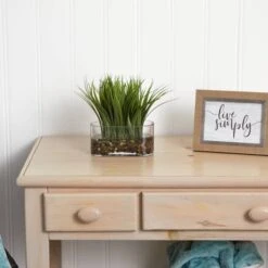 9'' Vanilla Grass Plant In Clear Oval Vase -Michaels Shop D262634S 12