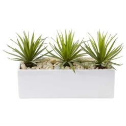 8" Mini Agaves In Rectangular Ceramic Planter -Michaels Shop D262674S 11 1