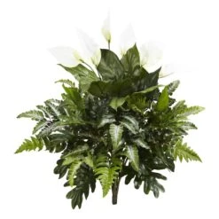 Peace Lily, Philodendron, And Fern Bush, 2ct.