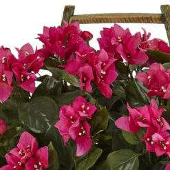 18" Pink Bougainvillea In Rustic Wood Planter -Michaels Shop D262811S 12