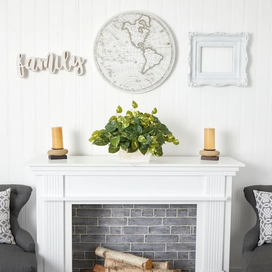 14" Pothos With White Wash Planter 7 14" Pothos With White Wash Planter - Image 5