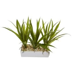 16" Grass In White Rectangular Planter -Michaels Shop D262996S 2