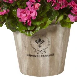 22" Geranium Flowering Plant In Farmhouse Planter -Michaels Shop D262997S 13