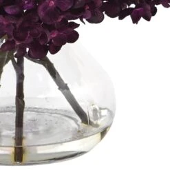 8.5" Purple Hydrangea Arrangement In Glass Vase -Michaels Shop D292549S 13