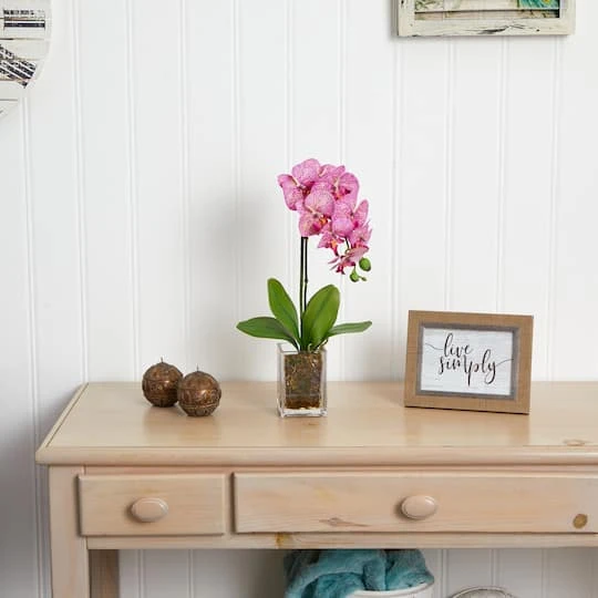 24" Pink Moth Orchid Arrangement In Vase 6 24" Pink Moth Orchid Arrangement In Vase - Image 4