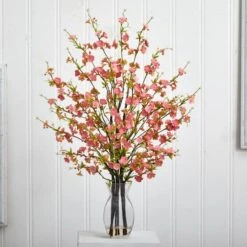 2ft. Pink Cherry Blossom In Glass Vase -Michaels Shop D292575S 13
