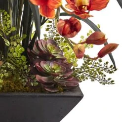 3ft. Red Boat Orchid Arrangement In Black Vase -Michaels Shop D292579S 13