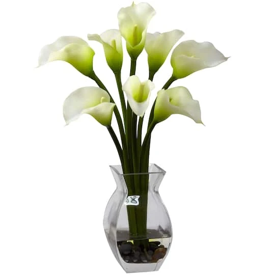 16" Classic Calla Lily Arrangement In Vase 3 16" Classic Calla Lily Arrangement In Vase