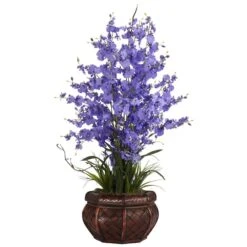 2.5ft. Purple Dancing Lady Orchid Arrangement With Bamboo Vase -Michaels Shop D292605S 1 1