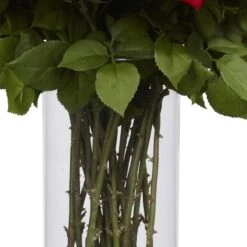 2.5ft. Giant Rose Silk Flower Arrangement In Glass Cylinder Vase -Michaels Shop D292634S 13