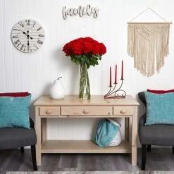 2.5ft. Giant Rose Silk Flower Arrangement In Glass Cylinder Vase -Michaels Shop D292634S 14