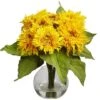 12" Golden Sunflower Arrangement In Glass Vase -Michaels Shop D292635S 11